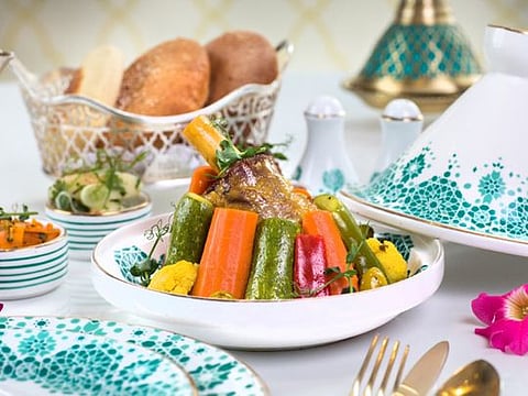 Moroccan recipe for lamb shank with couscous and vegetables