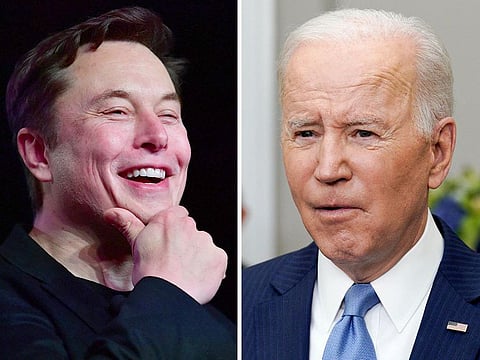 Elon Musk and Joe Biden 