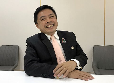 Thai Ambassador Waravuth Pouapinya durng his interaction with Gulf News.