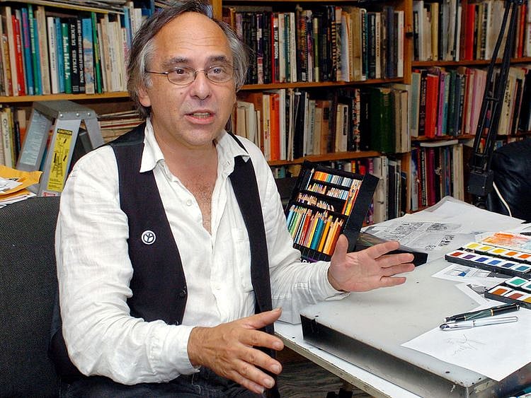 FILE PHOTO: Author and artist Art Spiegelman, shown in his New York studio on September 17, 2004, who turned the pain of the Holocaust into a Pulitzer Prize winning comic book novel. REUTERS/Henny Ray Abrams/File Photo