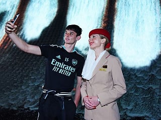 Look: Emirates airline welcome Arsenal team at Expo 2020 pavilion in Dubai