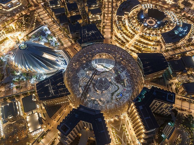 Stock - Aerial view of Al Wasl, part of the future District 2020.