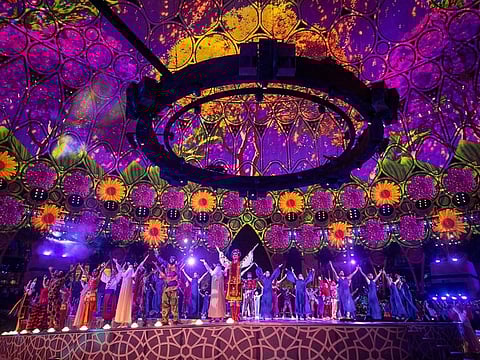 A live performance in progress at Expo 2020 Dubai. 