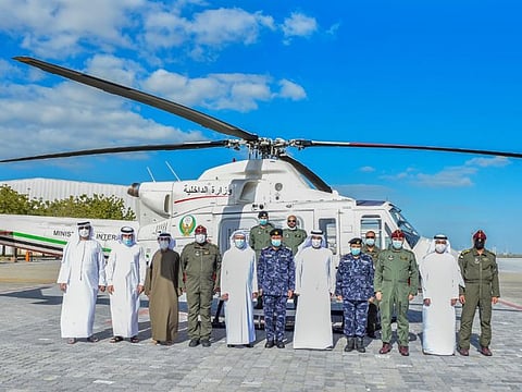 The aerial inspection was conducted by Sharjah Police and Sharjah Municipality officials, in association with the Air Wing of Sharjah Police.