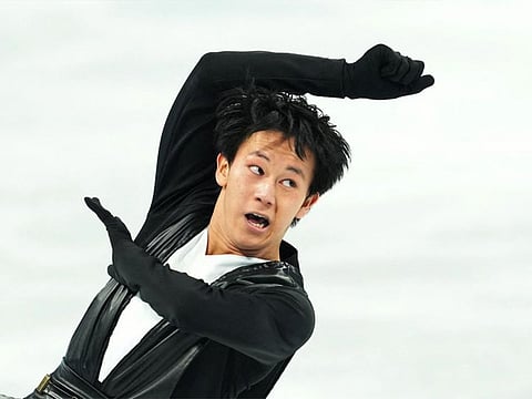 Wearing a black black Jedi outfit and matching gloves, three-time French silver medalist Siao Him Fa made his mark with a run in his men’s short programme cued to a hip-hop-inspired remix of the Star Wars theme music.