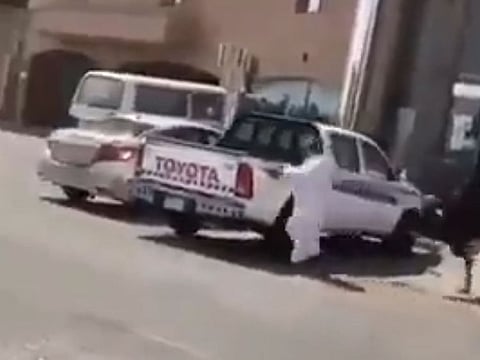  A video of the angry bull escaping from its chains, and running amok in one of the neighbourhoods of the city and head-butting pedestrians and cars has gone viral on social media.