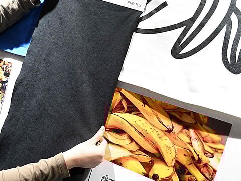 A black fabric made from banana leaves.