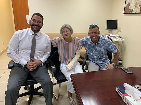 Dr Mohammad Raafat Okelah with Claudia and her husband.