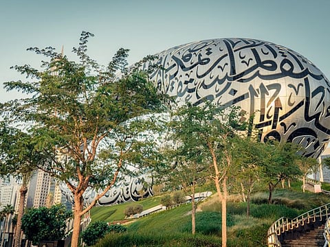The green plateau upon which the building stands is in fact a garden comprising around 100 species of trees and plants