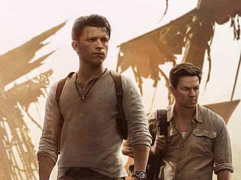 Tom Holland and Mark Wahlberg in 'Uncharted'