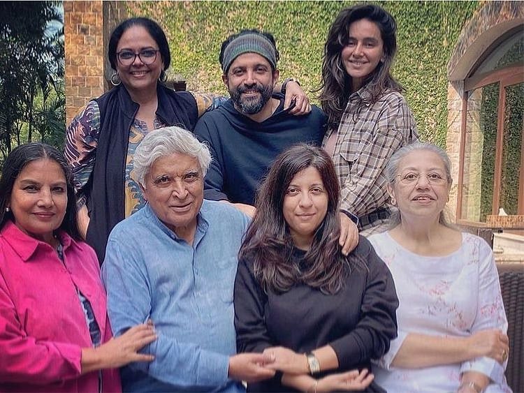Farhan Akhtar, Shabana Azmi, Javed Akhtar and family