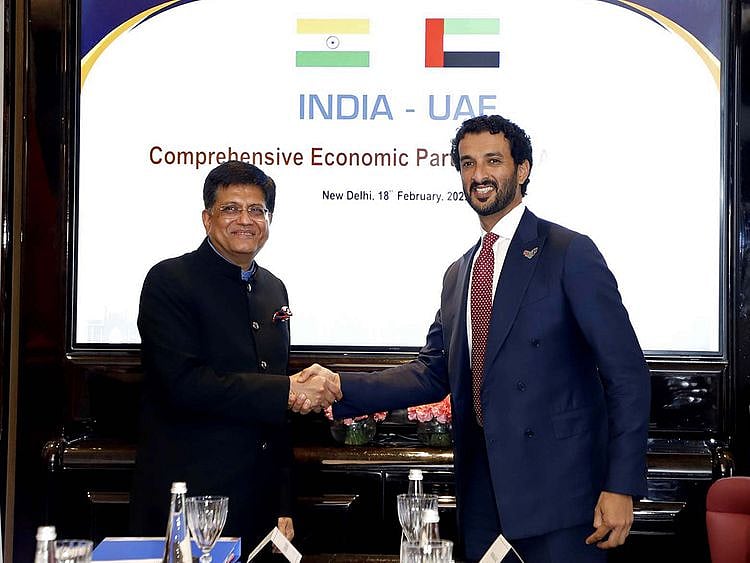 Piyush Goyal and the Minister of Economy of UAE, Mr. Abdulla bin Touq Al Marri