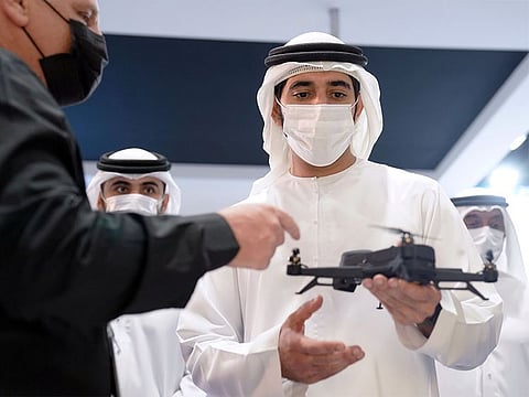 Sheikh Hamdan was accompanied by Sheikh Ahmed and Sheikh Mansoor.