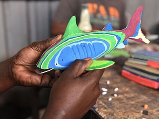 A blight on the beach, old flip flops given makeover in Kenya