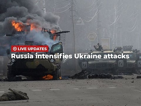 Ukrainian servicemen take positions at the military airbase Vasylkiv in the Kyiv region, Ukraine.