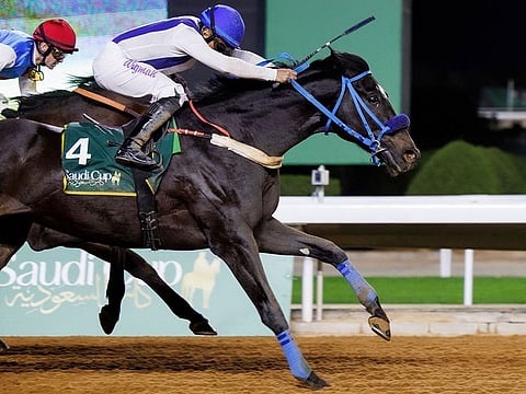 Emblem Road with jockey Wigberto Ramos win the Saudi Cup