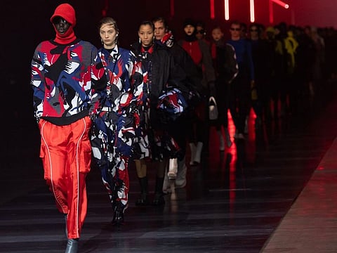 Ferrari’s collection featured plenty of the brand’s trademark red.