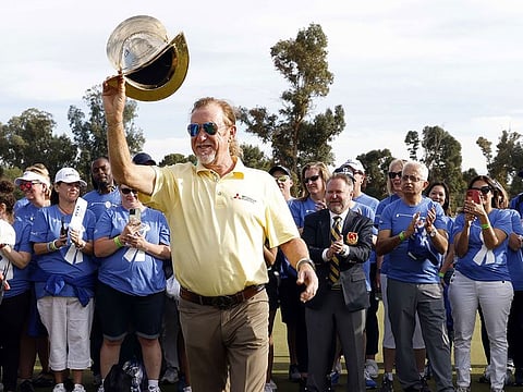 Miguel Angel Jimenez celebrates his Cologuard Classic win