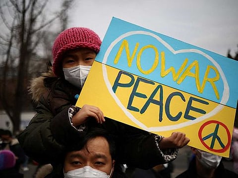 Photos: Call for calm from across the globe as Ukraine-Russia due to hold talks
