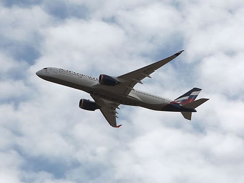 An Airbus SE A350-941 passenger aircraft, operated by Aeroflot. Russian airlines will be barred from taking new aircraft on order from Western manufacturers, in a blow to Airbus and Boeing.