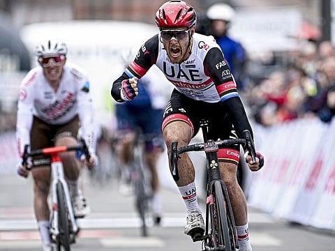In the closing sprint Trentin opened up and held his nerve to finish just ahead of Frenchman Hugo Hofstetter.