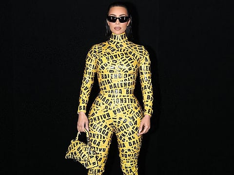 Kim Kardashian at Balenciaga show at Paris Fashion Week