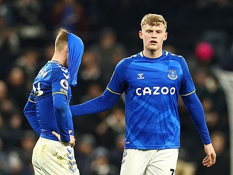 Everton's Jarrad Branthwaite after the thrashing by Spurs