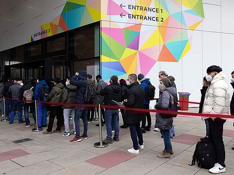  People wait to get vaccinated in Vienna. The plan was for police to start checking people’s vaccination status in mid-March, for example during traffic stops. People who can’t produce proof of vaccination would be asked in writing to do so and would be fined up to 600 euros (around $650) if they don’t. Fines could reach 3,600 euros if people contest their punishment.