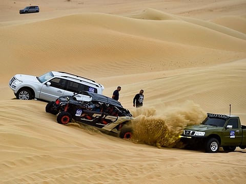 Participants at Gulf News OverNighter Fun Drive 2022 at Tilal Swaihan. 5th March 2022. 
