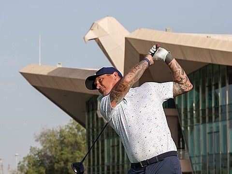 Chris Bentley in action in Round One of the Abu Dhabi Golf Club Men's Open
