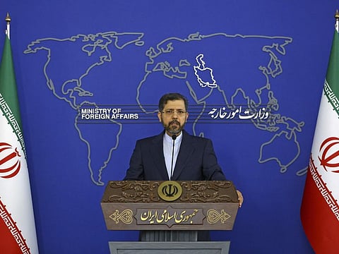 Iran's foreign ministry spokesman Saeed Khatibzadeh speaks during a press conference in Tehran, on March 14, 2022.