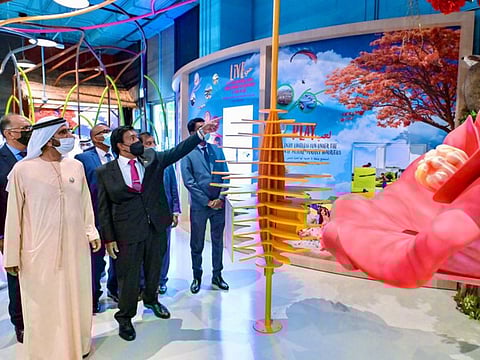 Sheikh Mohammed bin Rashid Al Maktoum at Mauritius Pavilion at Expo 2020 Dubai