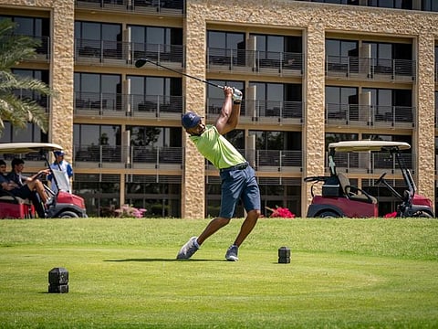 Qatar's Saleh Al Kaabi at the GCC Golf Championships in Abu Dhabi