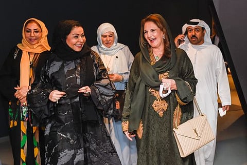 Samina Alvi (right) with Sheikha Dr Hind Al Qassimi and other guests at the seminar in Pakistan Pavilion on Thursday. 