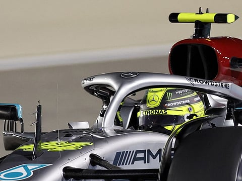 Mercedes' Lewis Hamilton during practice.