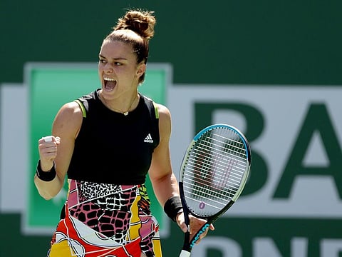 Maria Sakari of Greece beat Spain’s Paula Badosa 6-2 4-6 6-1 in the semifinal.