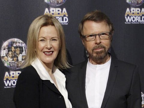 Swedish pop stars Bjorn Ulvaeus (right) and Anni-Frid "Frida" Synni Lyngstad in a file photo