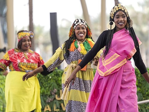 Cultural performance during Sudan National Day celebrations at Expo 2020 Dubai on Monday. 