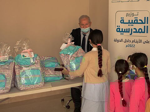 The school kits include school bags, lunch bags, pencil cases and water bottles