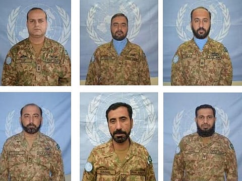 The six military personnel who lost their lives.