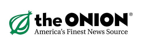 This image released by The Onion shows the logo for the comedy site. The Onion, now based in Chicago, has a staff of 20 people. It has gone through a handful of corporate overseers. The current owner, Great Hill Partners, purchased the Onion from the communications company Univision in 2019.  