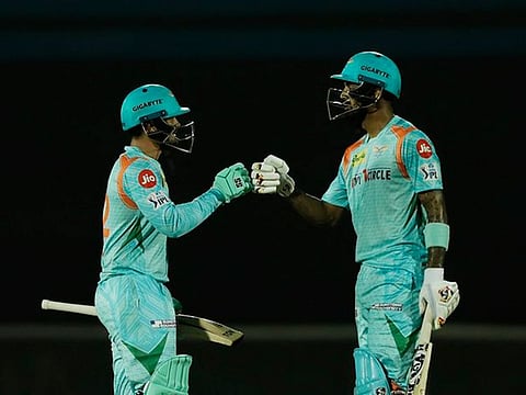 Lucknow skipper KL Rahul (right) and Quinton de Kock gave their team a rousing start against Chennai. 