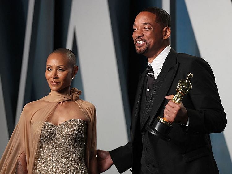 Will Smith and Jada Pinkett Smith arrive at the Vanity Fair Oscar party during the 94th Academy Awards in Beverly Hills, California, U.S., March 27, 2022.