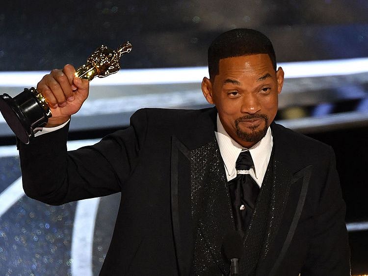 In this file photo taken on March 27, 2022 US actor Will Smith accepts the award for Best Actor in a Leading Role for "King Richard" onstage during the 94th Oscars at the Dolby Theatre in Hollywood, California. - Will Smith refused to leave the Oscars ceremony after attacking comedian Chris Rock, the Academy of Motion Picture Arts and Sciences revealed on March 30, as it began disciplinary action against the mega star. 