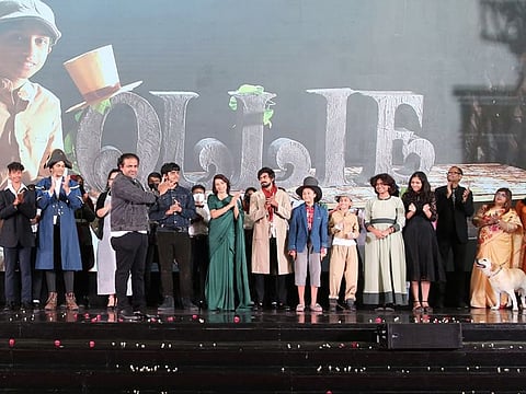 Cast and crew of Ollie, a movie made by the school