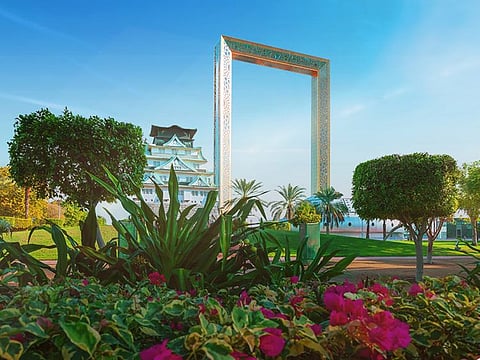 A rendering of Dubai Frame 