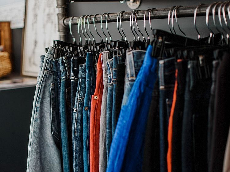 jeans on rack