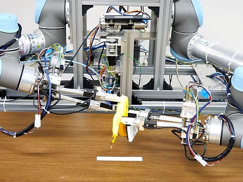 A video from researchers showed the Japanese robot peel a banana with both hands in 3 minutes.