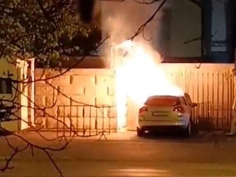  It was unclear whether the crash into the Russian embassy was an accident or deliberate.