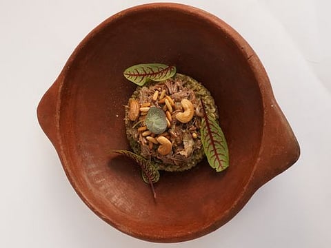 Recipe for Freekeh with braised lamb neck